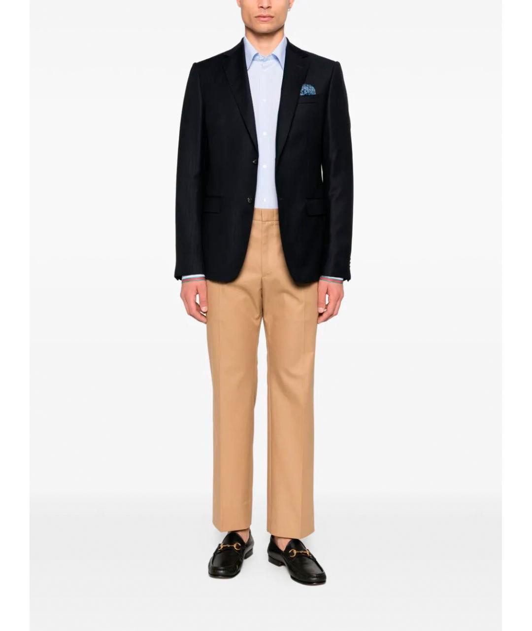 GUCCI Голубая хлопковая классическая рубашка, фото 2