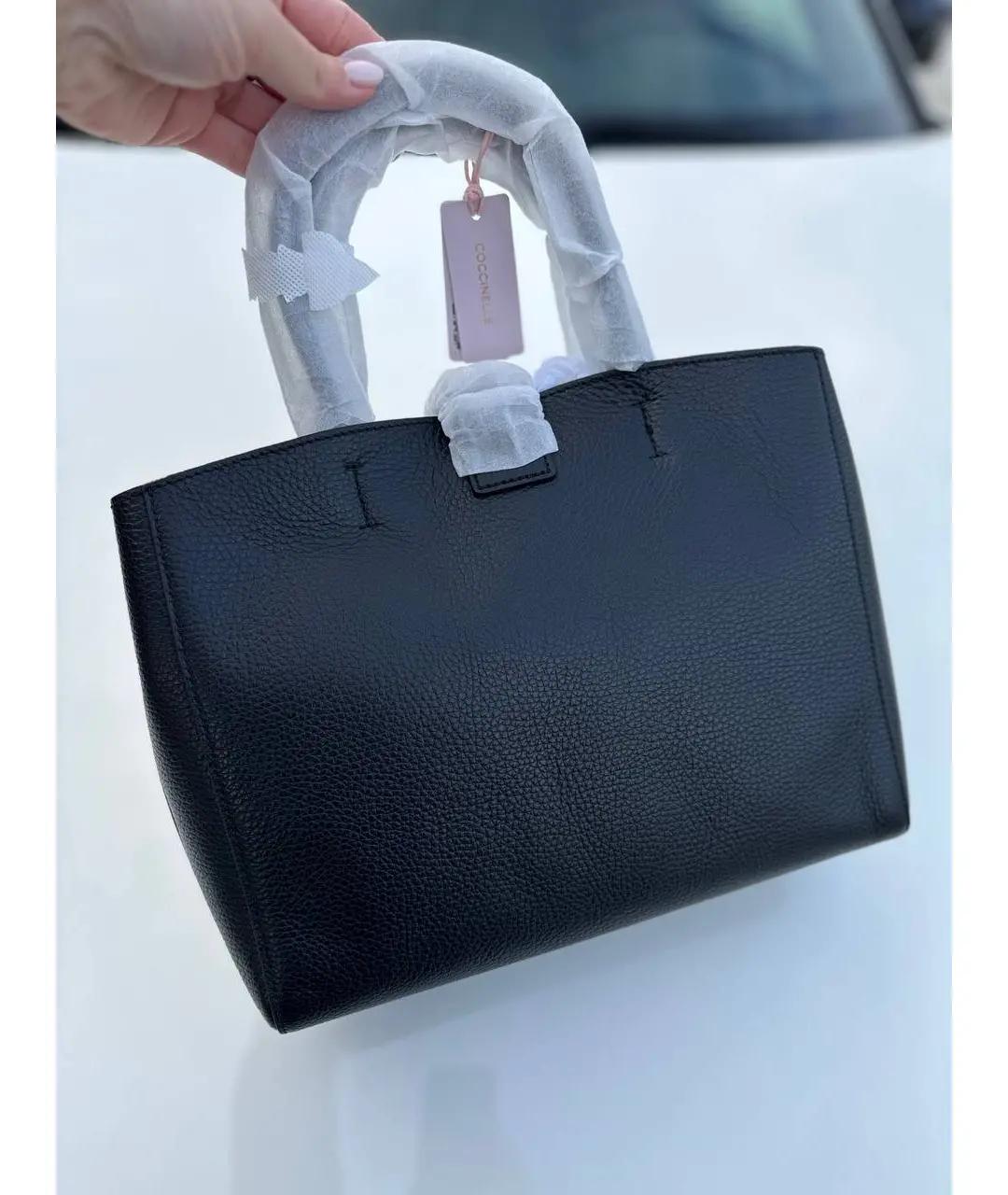 COCCINELLE Черная кожаная сумка с короткими ручками, фото 5