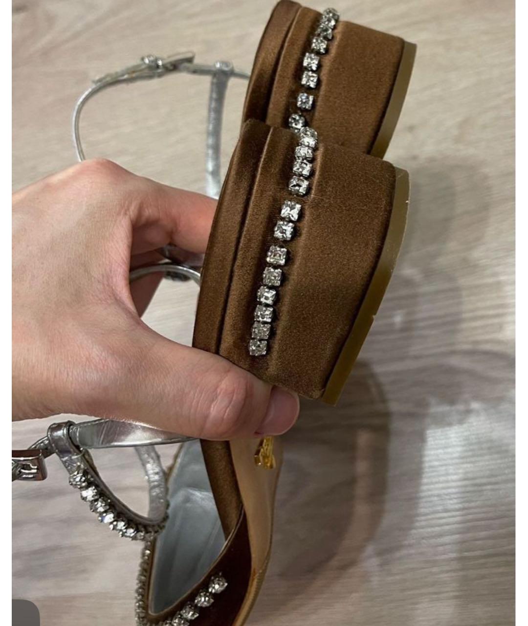 PRADA Коричневые текстильные туфли, фото 7