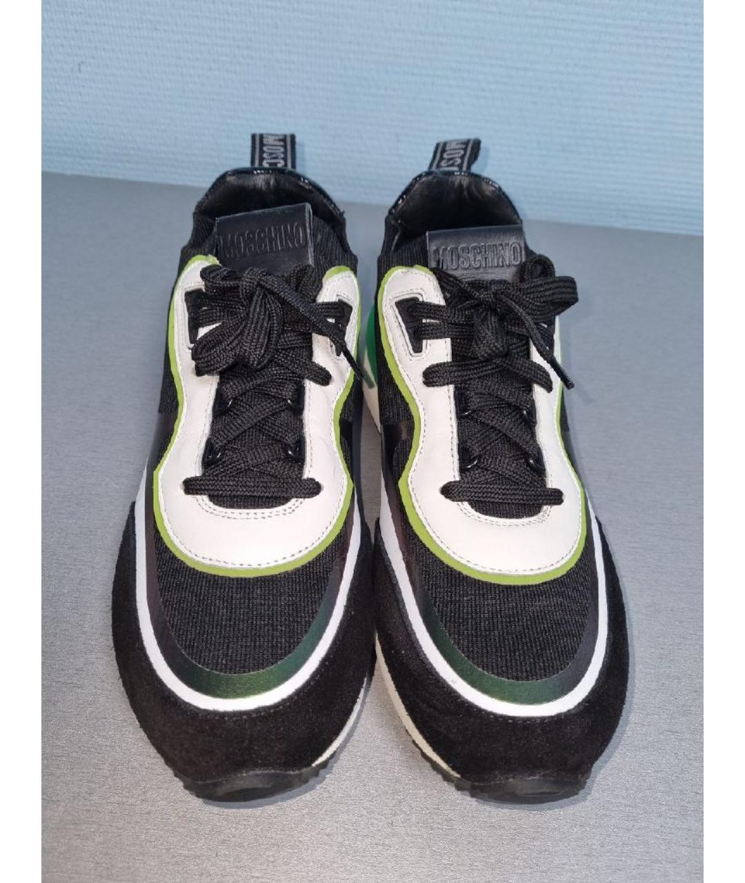 MOSCHINO Черные низкие кроссовки / кеды, фото 2