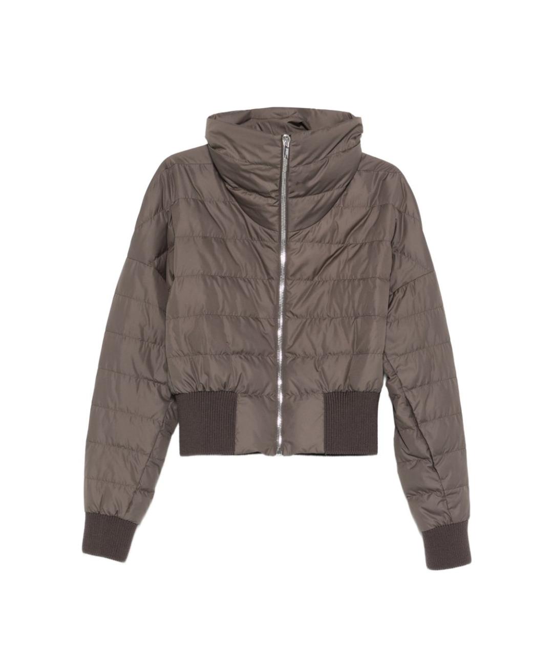 MONCLER Серый синтетический пуховик, фото 1