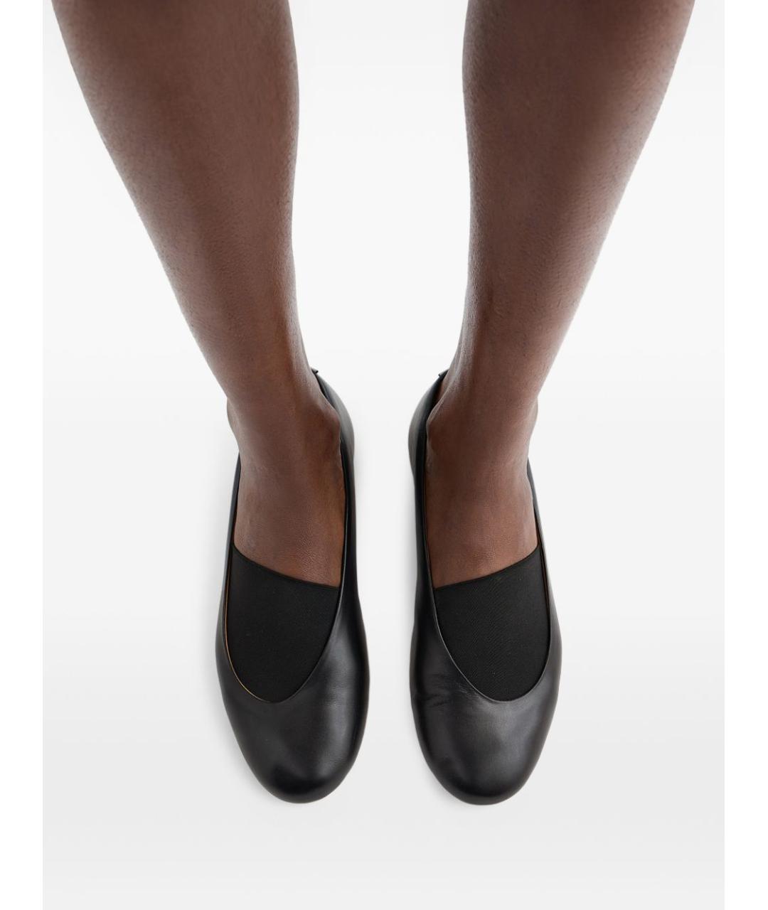 JIL SANDER Черные кожаные балетки, фото 4