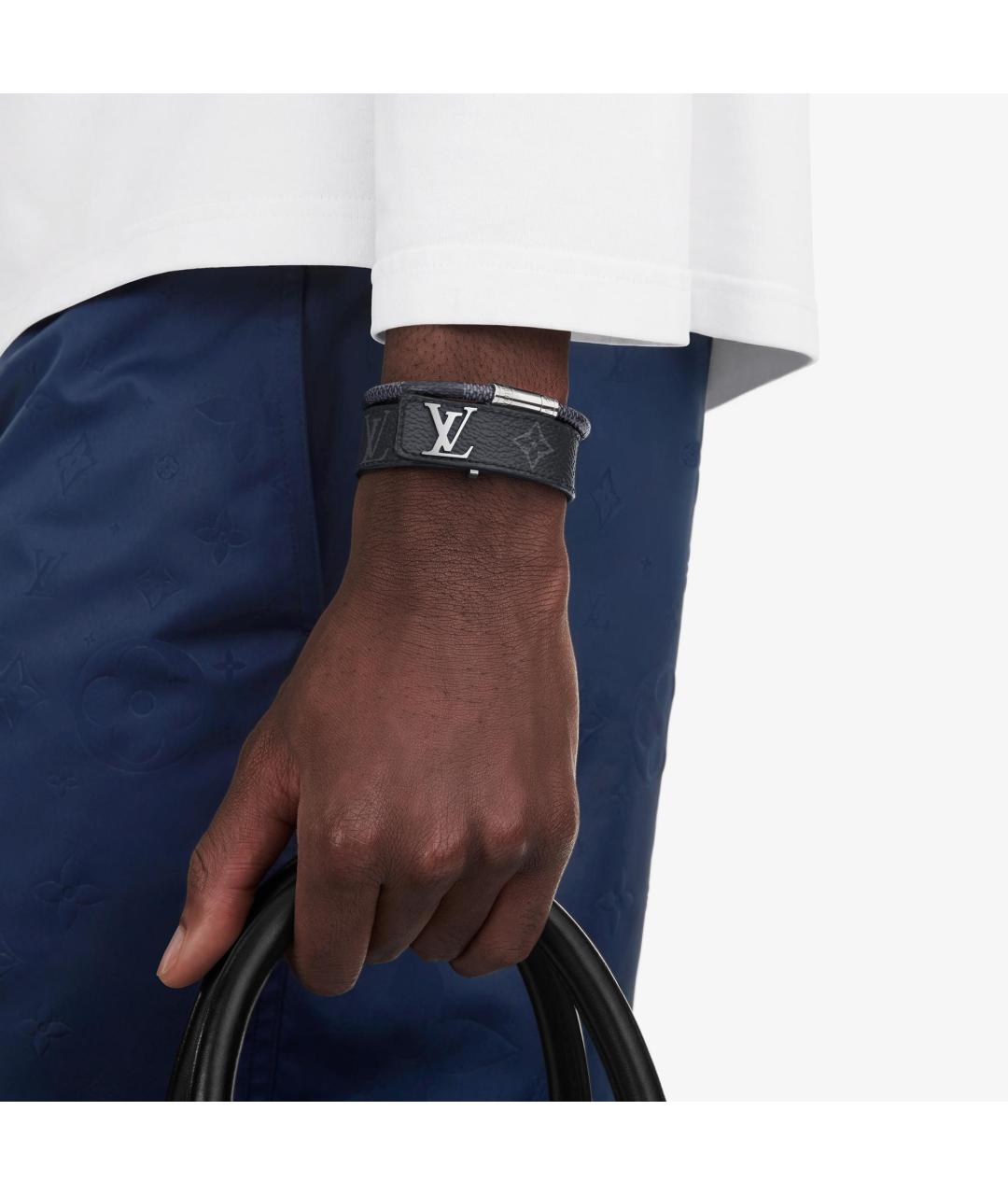 LOUIS VUITTON Черный металлический браслет, фото 5