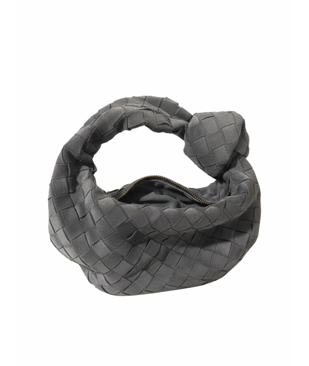 BOTTEGA VENETA Серая замшевая сумка с короткими ручками, фото 1