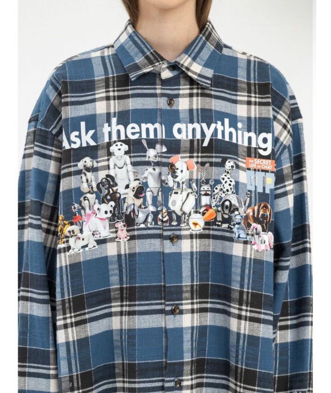 DOUBLET Синяя хлопковая рубашка, фото 5