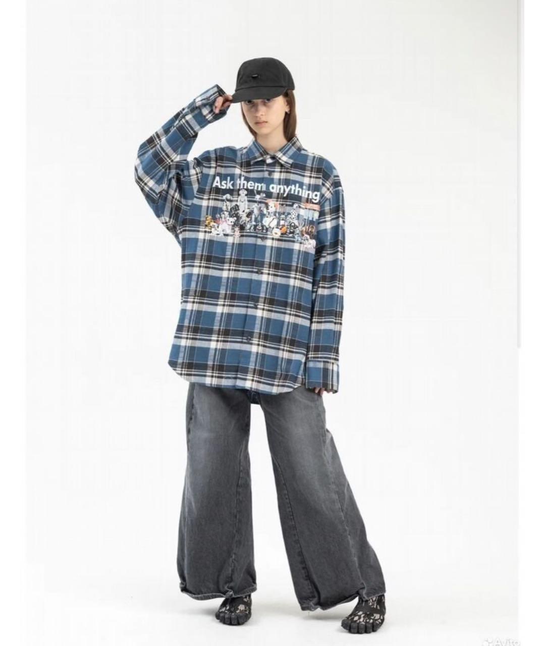 DOUBLET Синяя хлопковая рубашка, фото 6