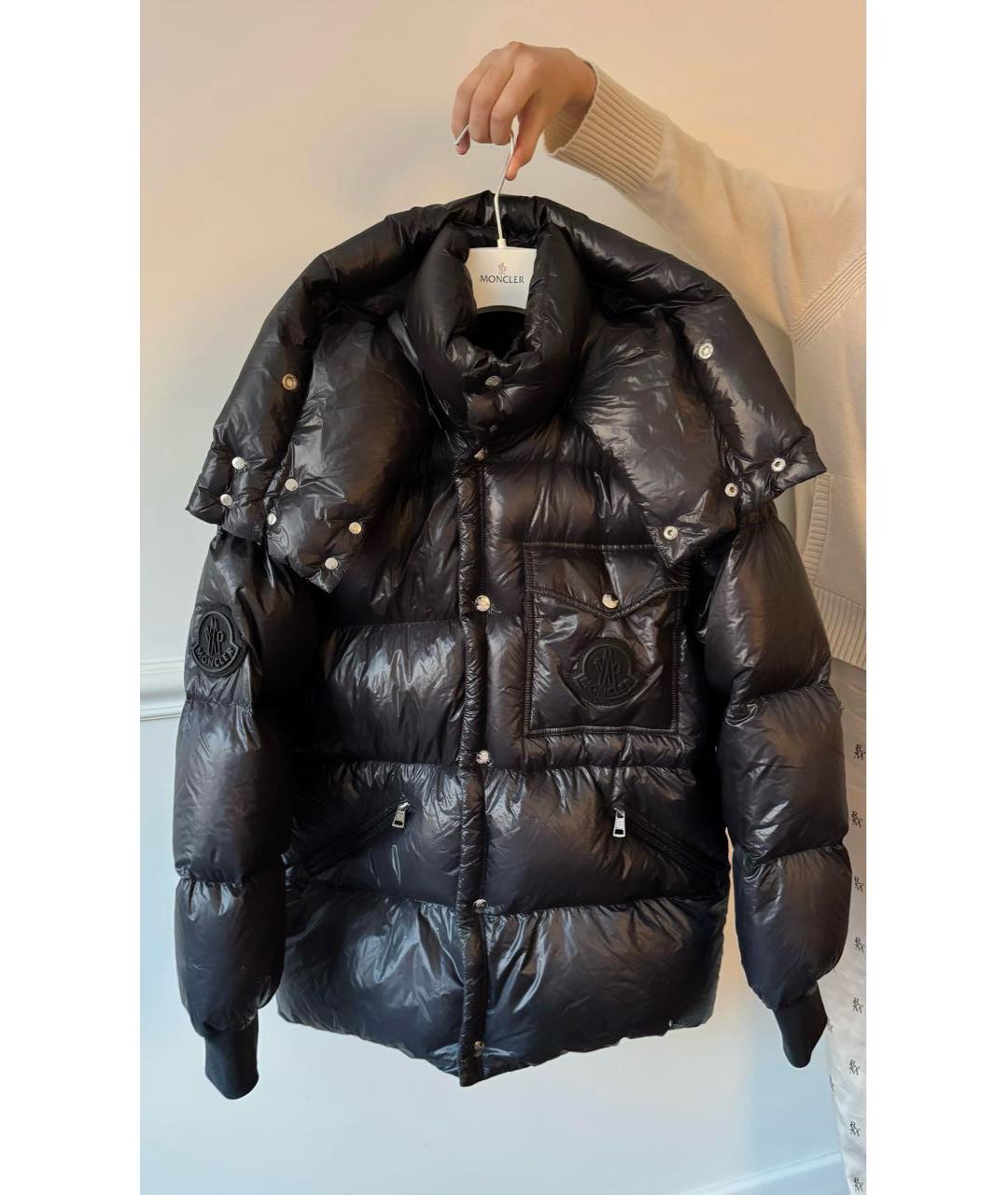 MONCLER Черный пуховик, фото 2