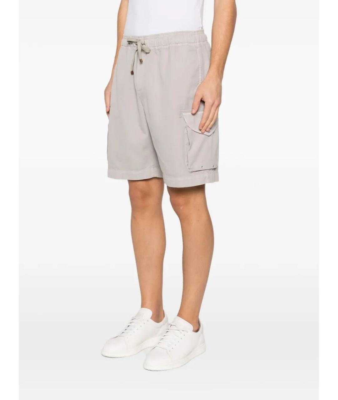 BRUNELLO CUCINELLI Бежевые хлопковые шорты, фото 3