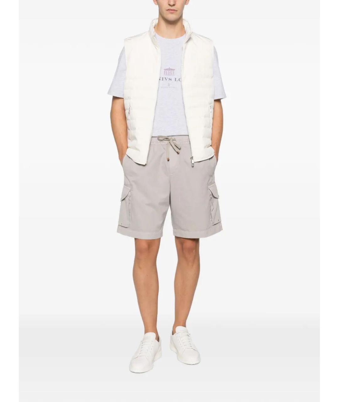 BRUNELLO CUCINELLI Бежевые хлопковые шорты, фото 2
