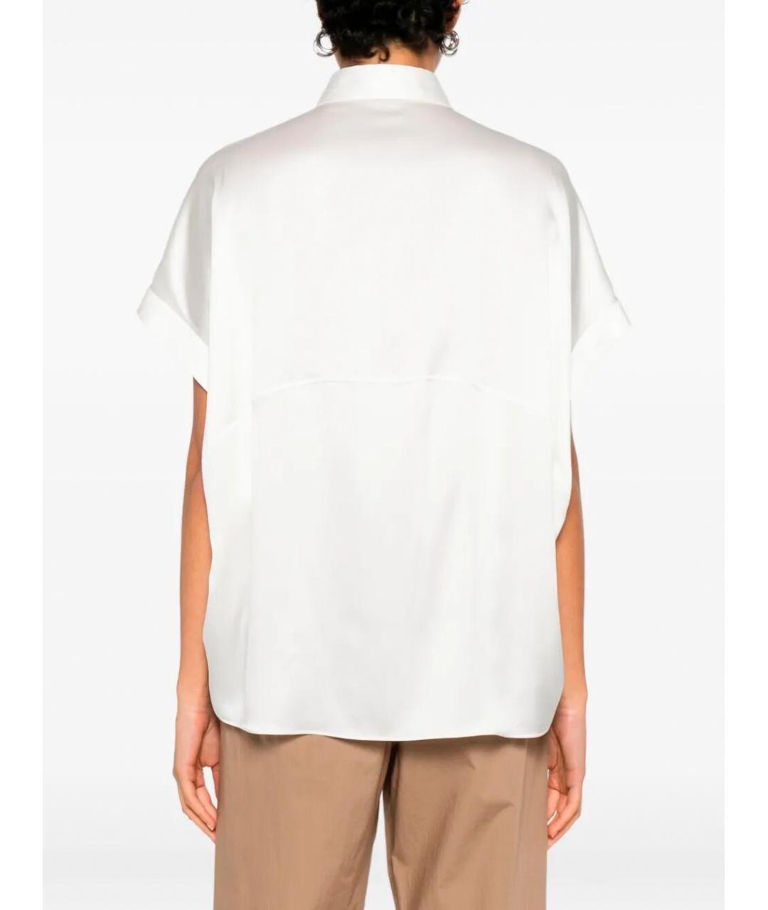 BRUNELLO CUCINELLI Белая шелковая блузы, фото 4