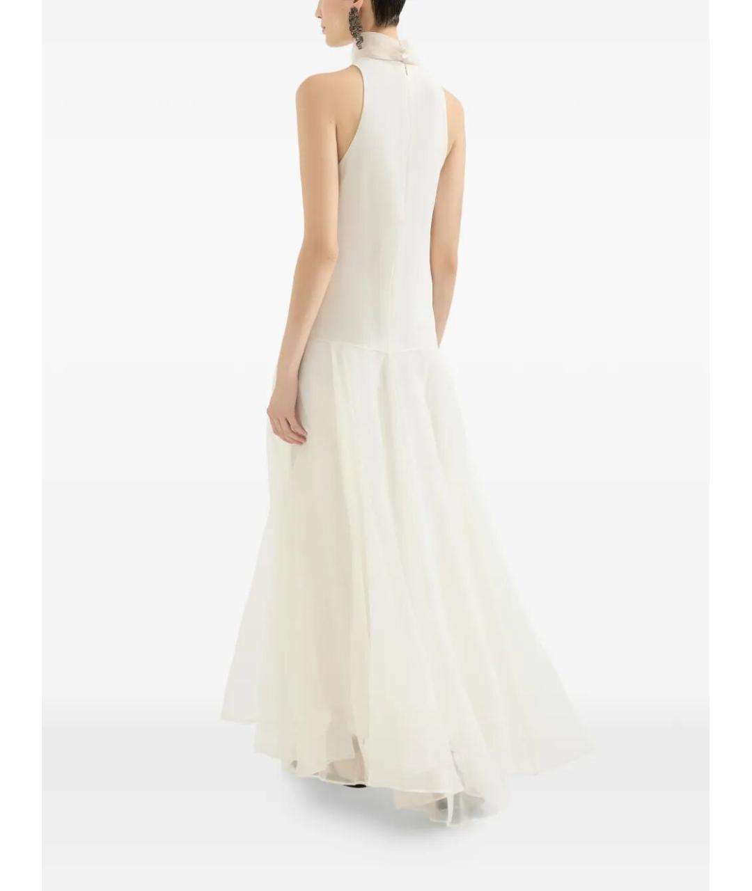 BRUNELLO CUCINELLI Бежевое шелковое повседневное платье, фото 3