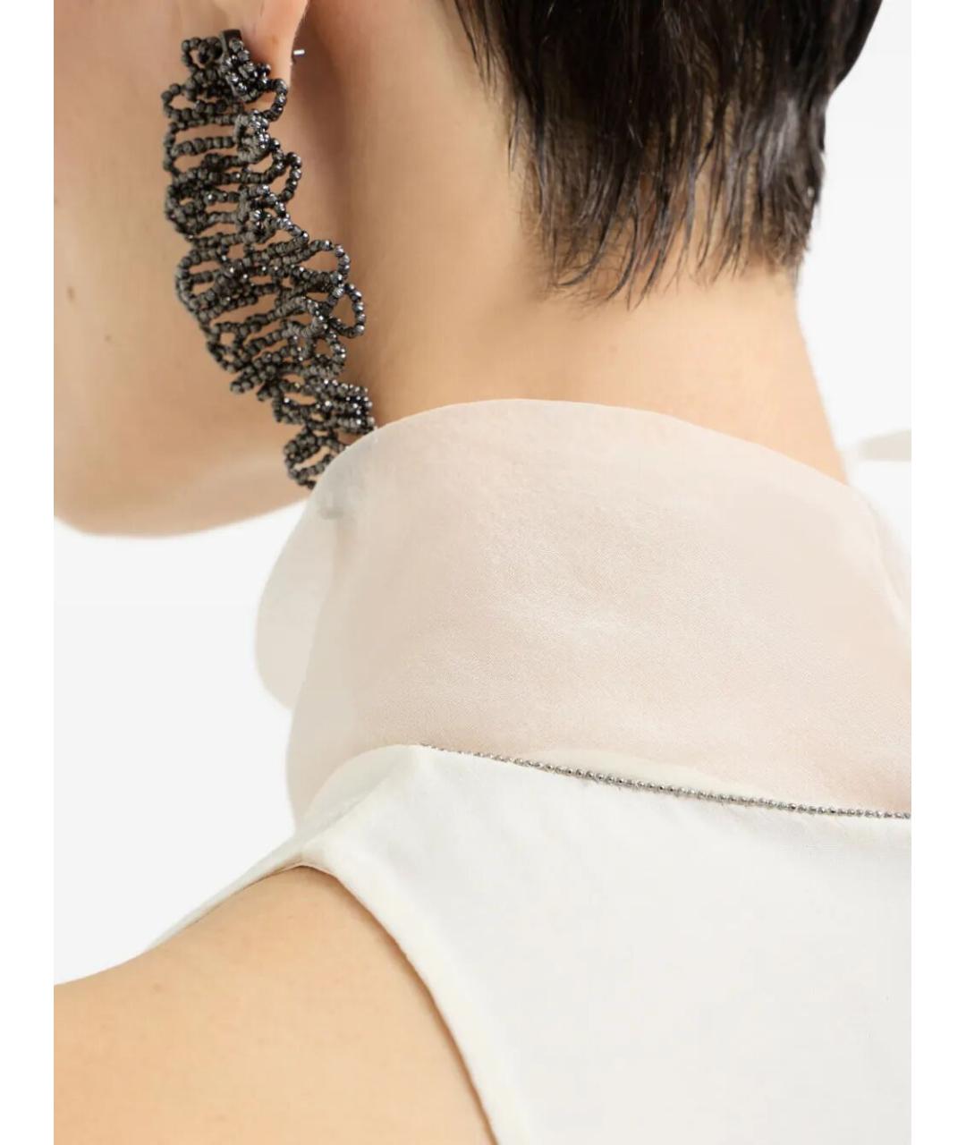 BRUNELLO CUCINELLI Бежевое шелковое повседневное платье, фото 4