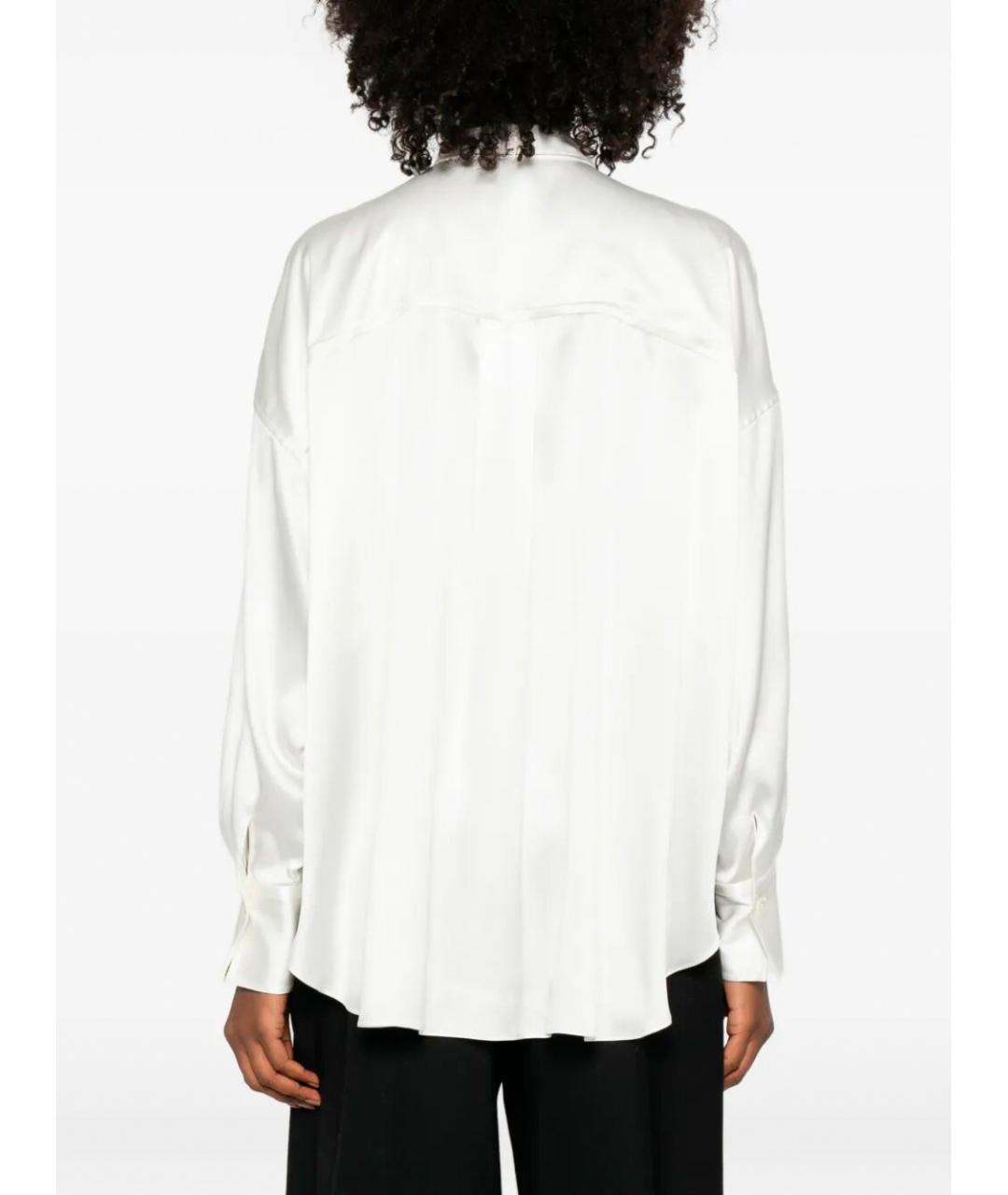 BRUNELLO CUCINELLI Белая шелковая блузы, фото 4