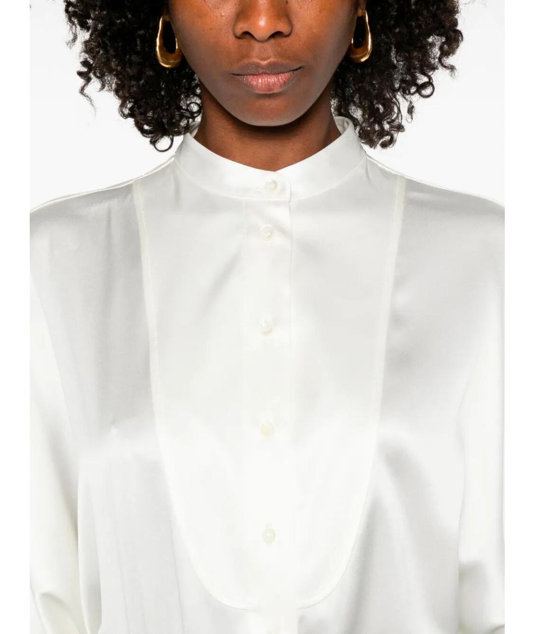 BRUNELLO CUCINELLI Белая шелковая блузы, фото 3