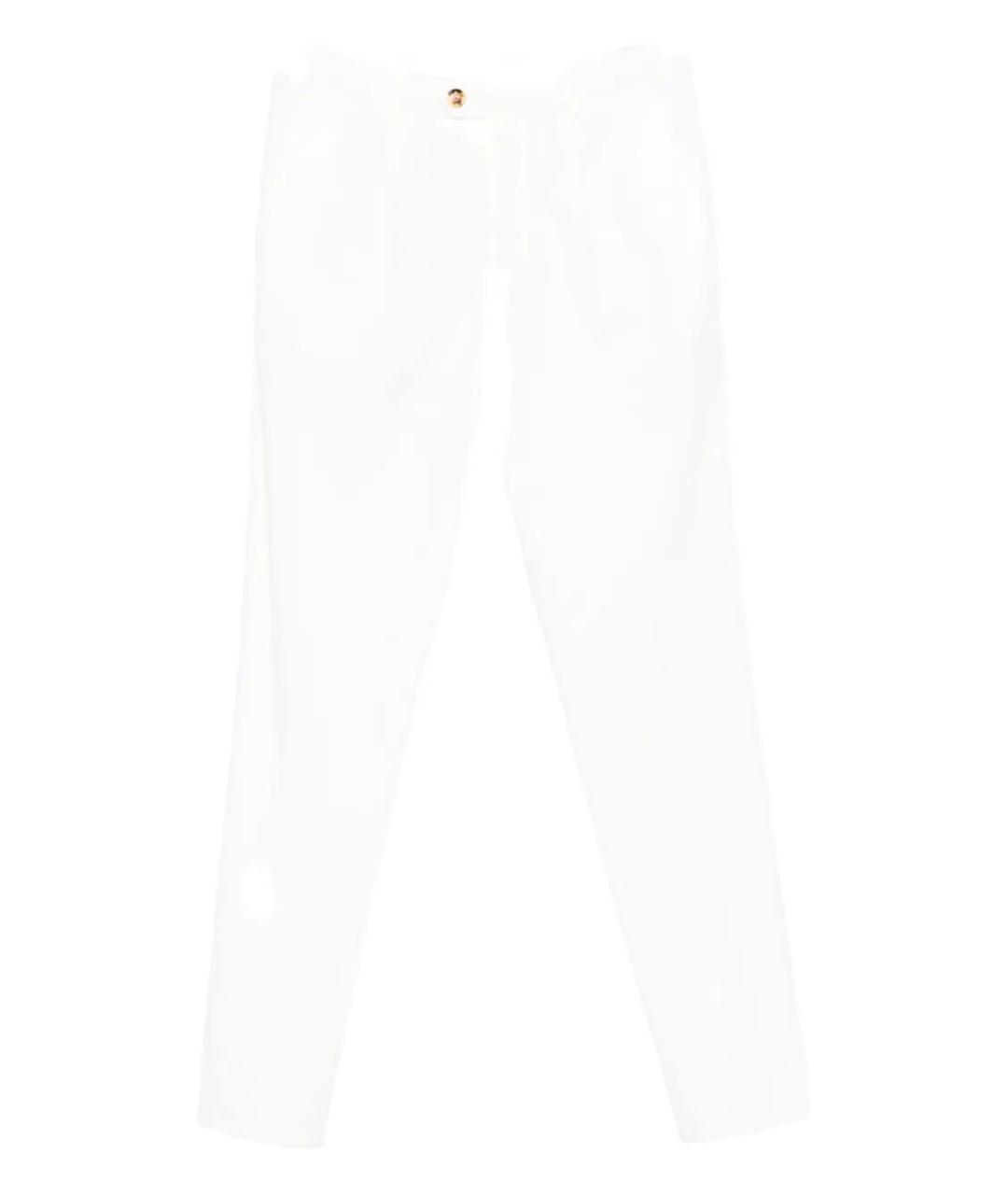 BRUNELLO CUCINELLI Белые хлопко-эластановые повседневные брюки, фото 1
