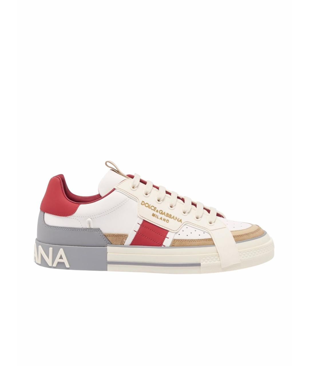 DOLCE&GABBANA Мульти кожаные низкие кроссовки / кеды, фото 1