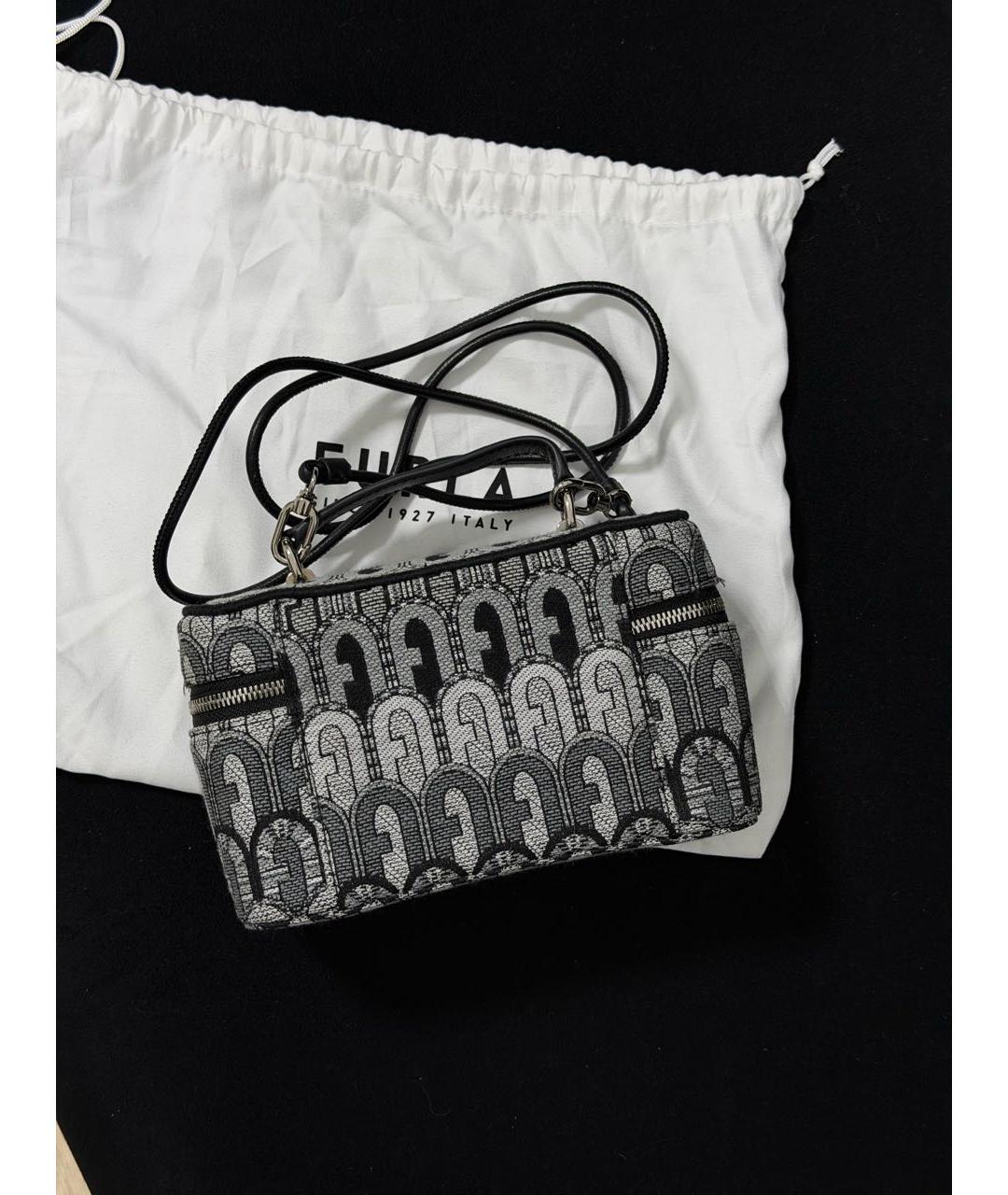 FURLA Антрацитовая жаккардовая сумка через плечо, фото 2