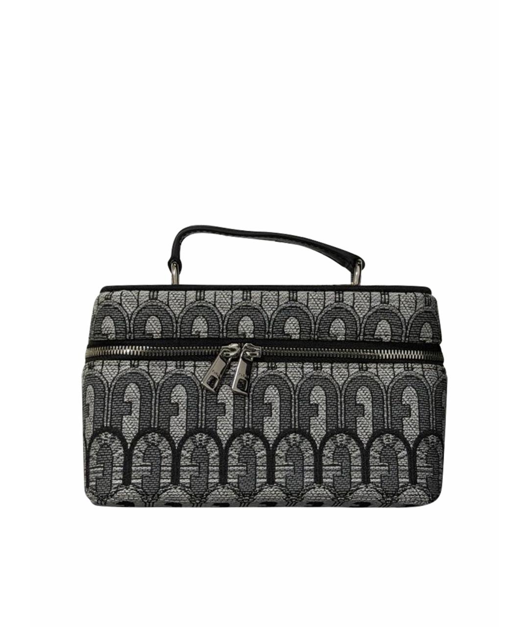 FURLA Антрацитовая жаккардовая сумка через плечо, фото 1