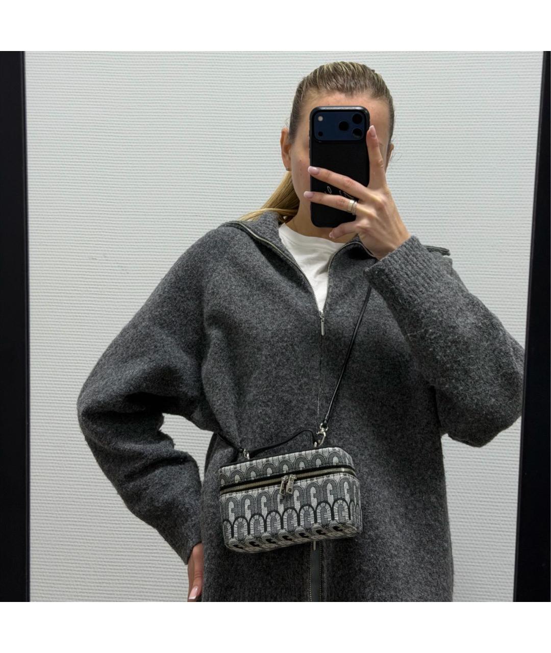 FURLA Антрацитовая жаккардовая сумка через плечо, фото 5