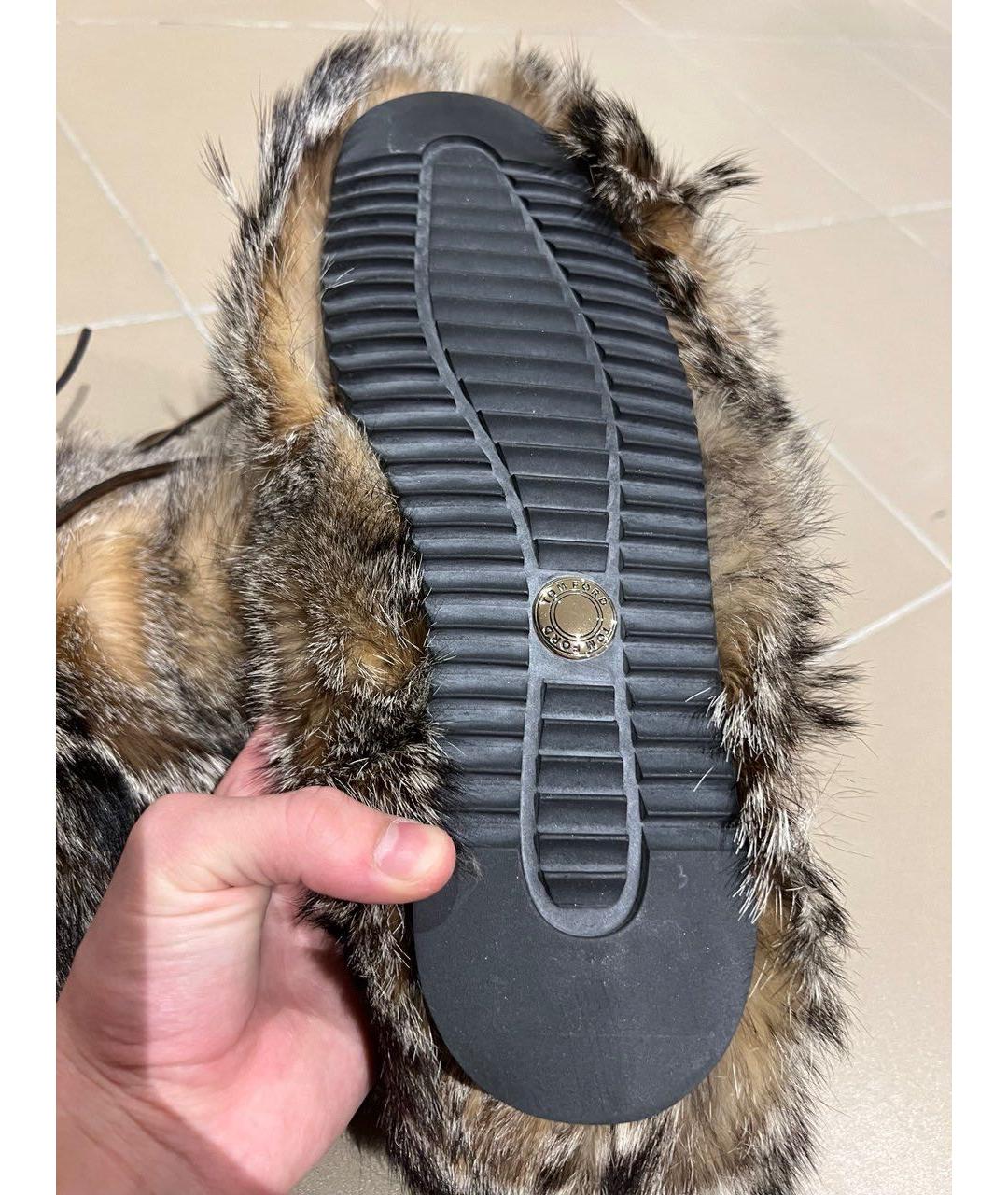 TOM FORD Коричневые высокие ботинки, фото 5