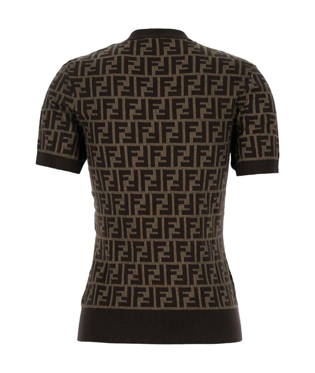 FENDI Коричневый хлопковый джемпер / свитер, фото 2