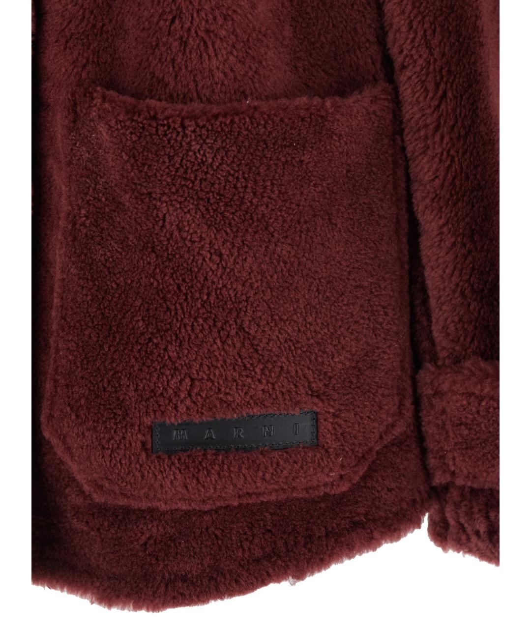 MARNI Бордовая меховая дубленка, фото 3