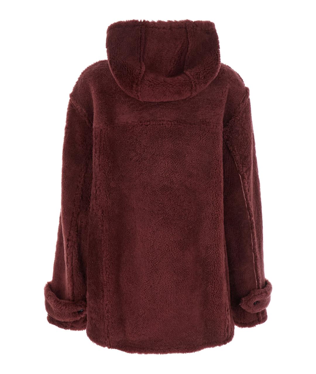 MARNI Бордовая меховая дубленка, фото 2