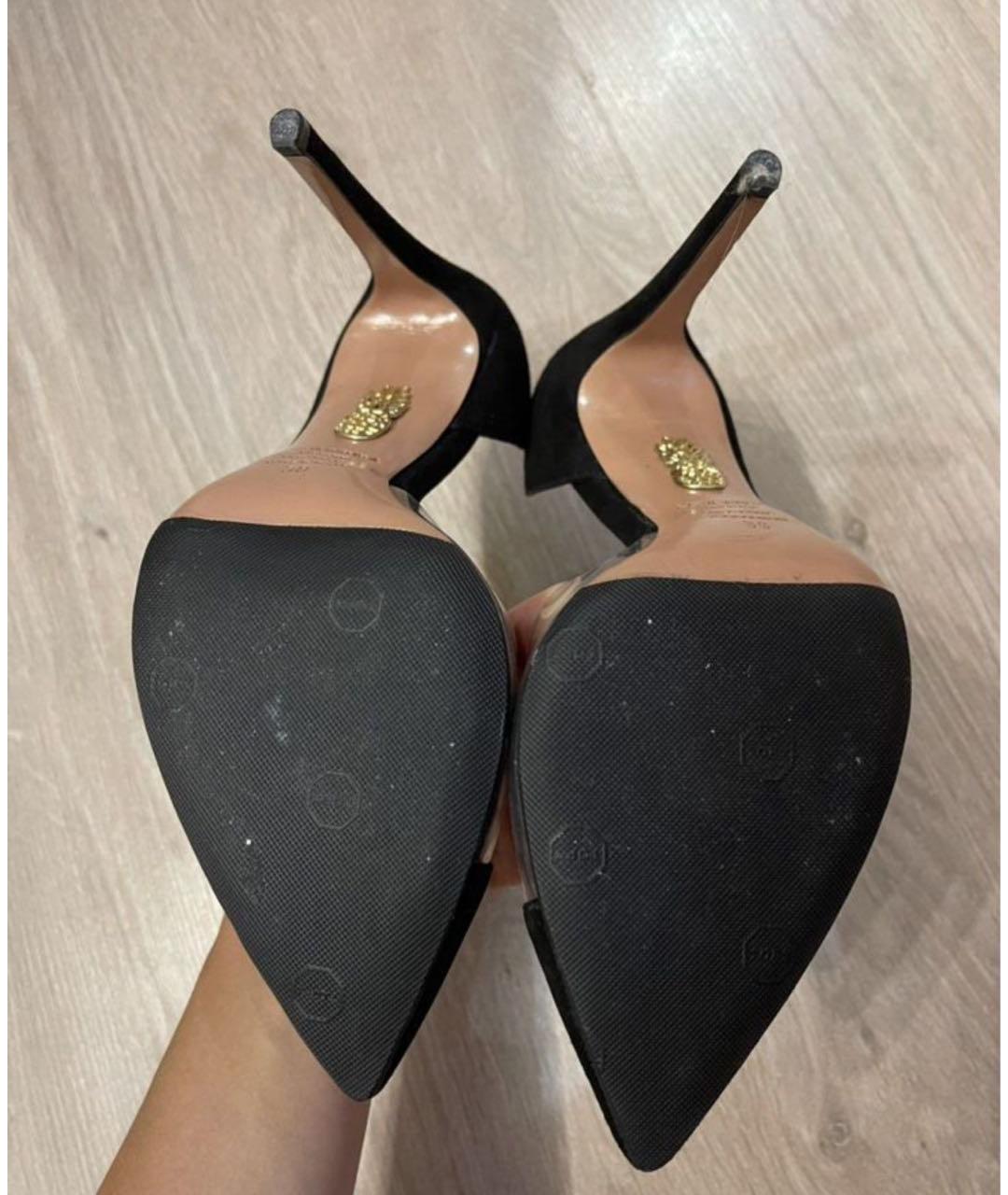 AQUAZZURA Черные замшевые туфли, фото 6