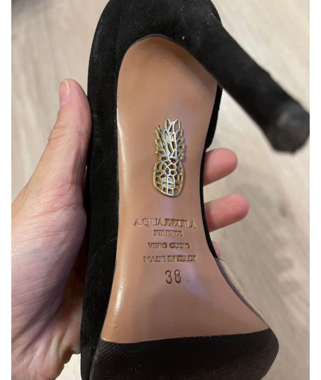 AQUAZZURA Черные замшевые туфли, фото 5