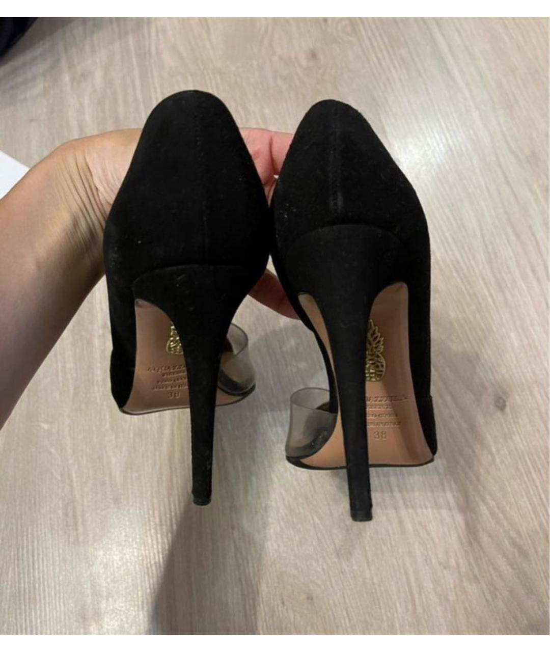 AQUAZZURA Черные замшевые туфли, фото 7