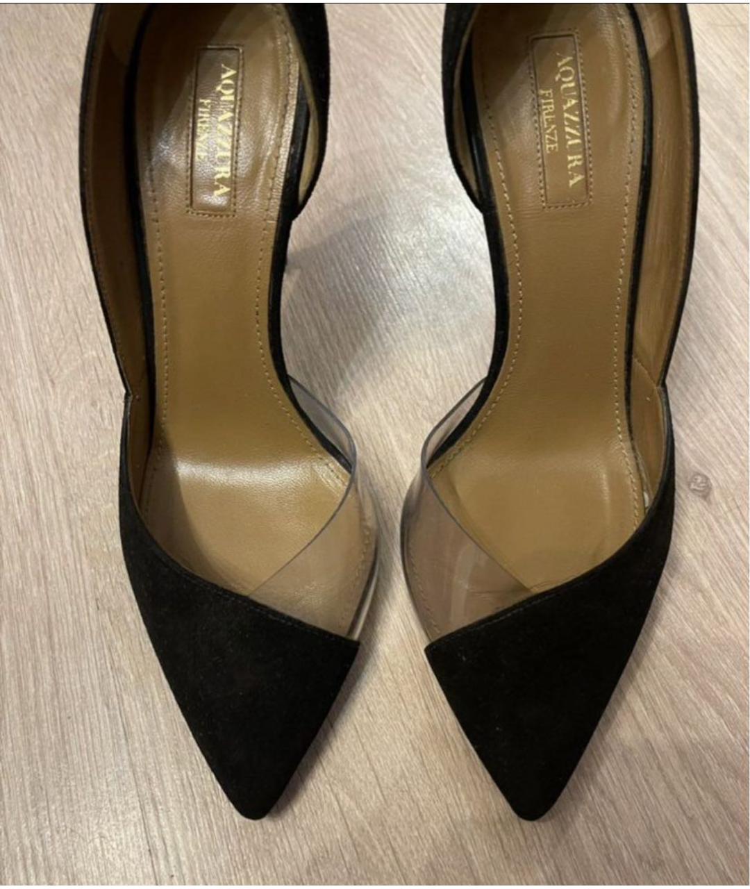 AQUAZZURA Черные замшевые туфли, фото 4