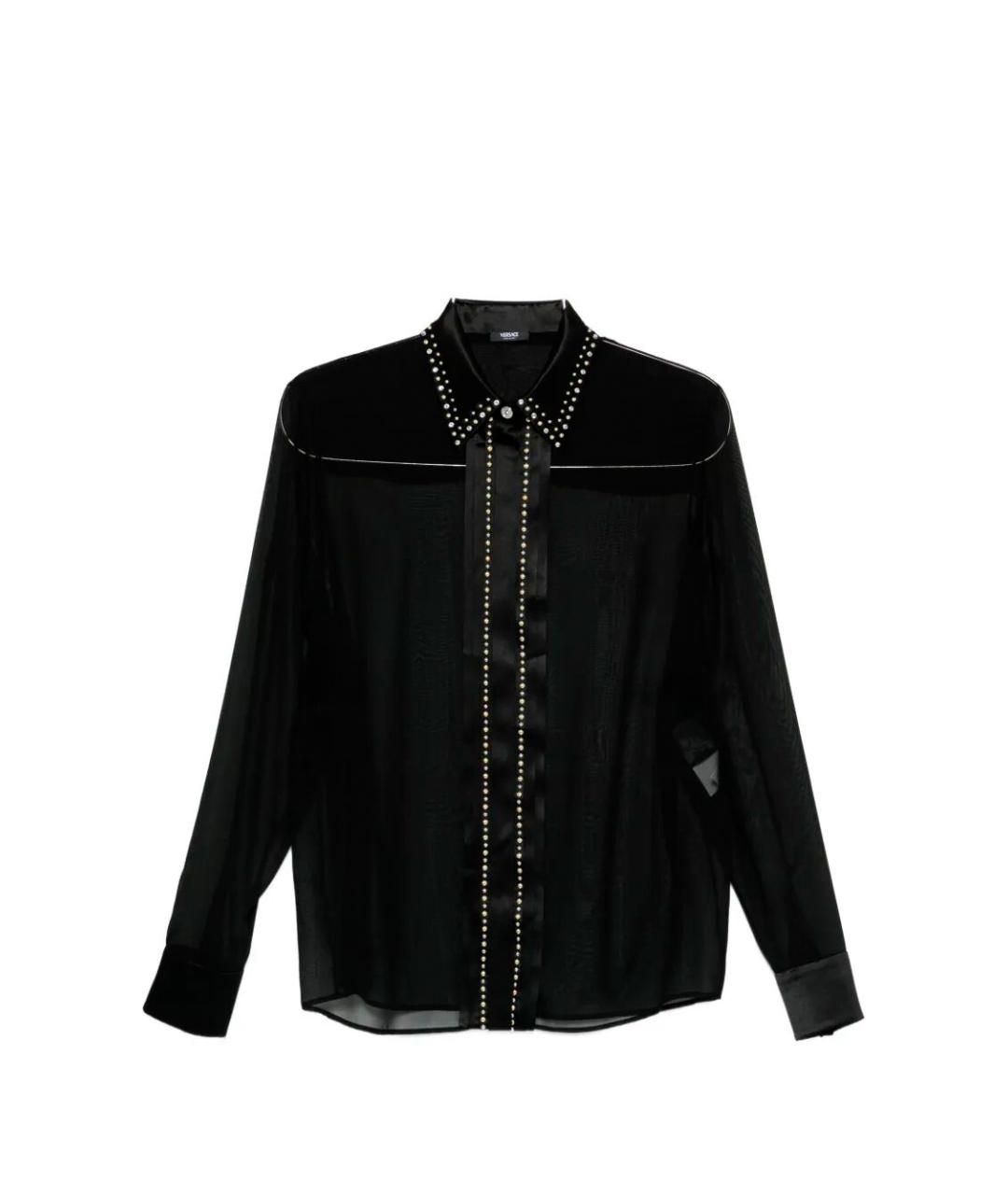VERSACE Черная шелковая рубашка, фото 1