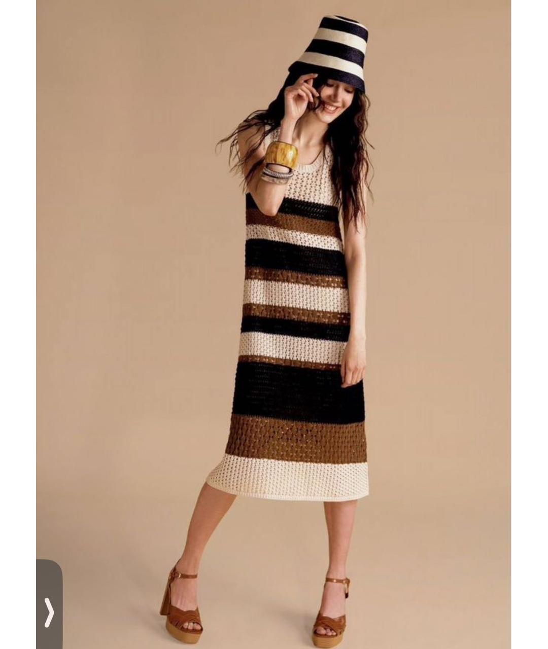 WEEKEND MAX MARA Бежевое хлопковое повседневное платье, фото 4