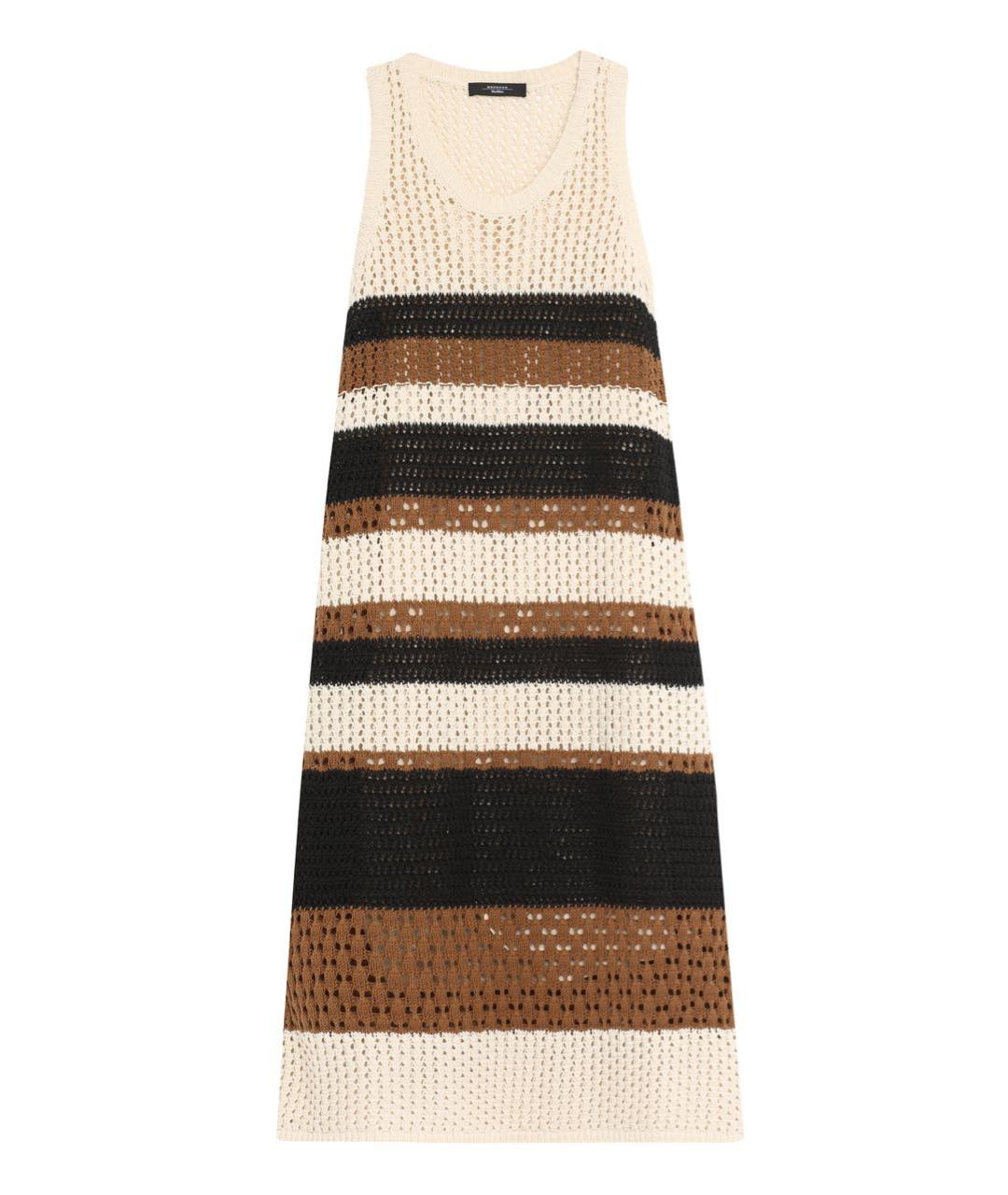 WEEKEND MAX MARA Бежевое хлопковое повседневное платье, фото 1