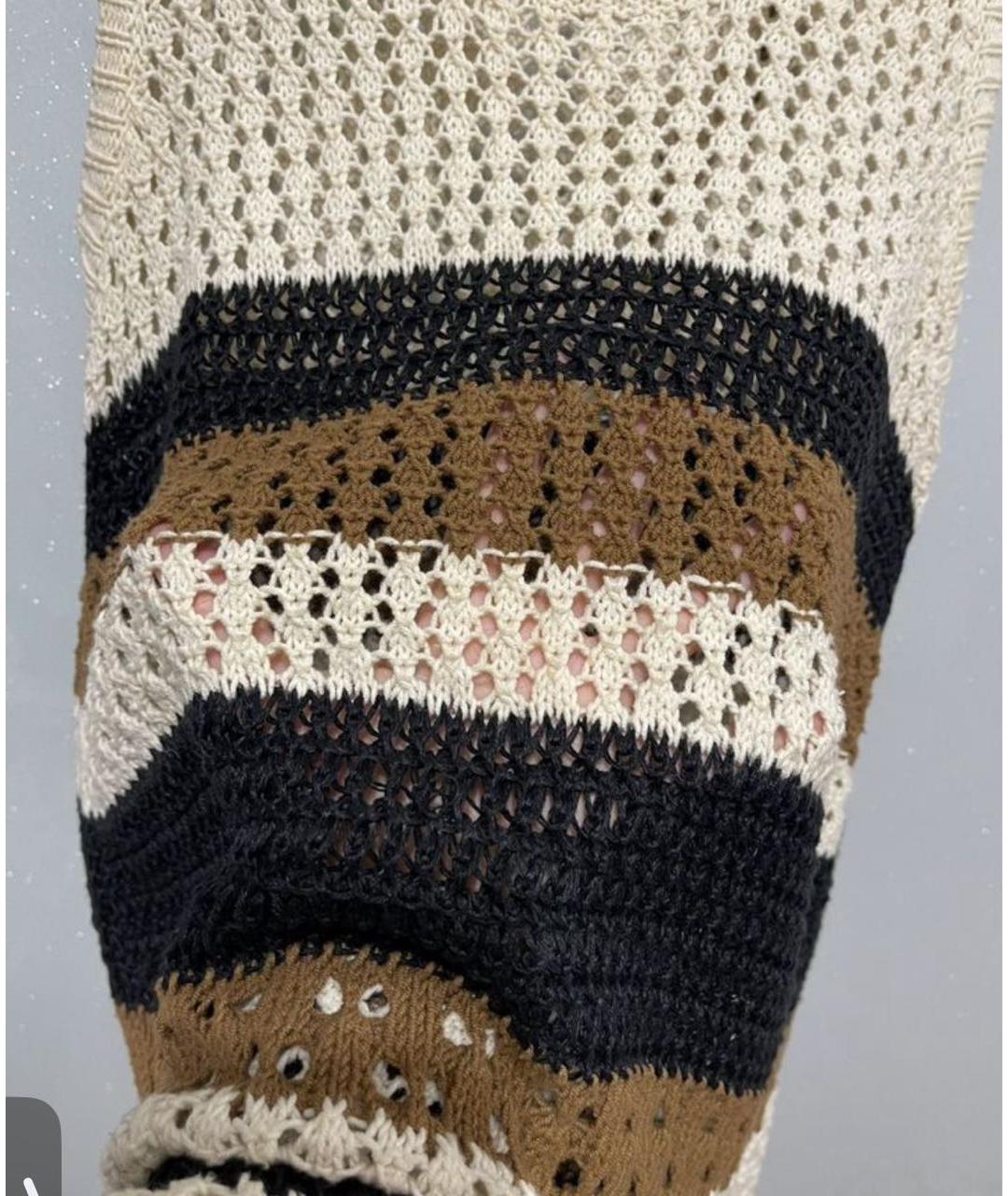 WEEKEND MAX MARA Бежевое хлопковое повседневное платье, фото 7