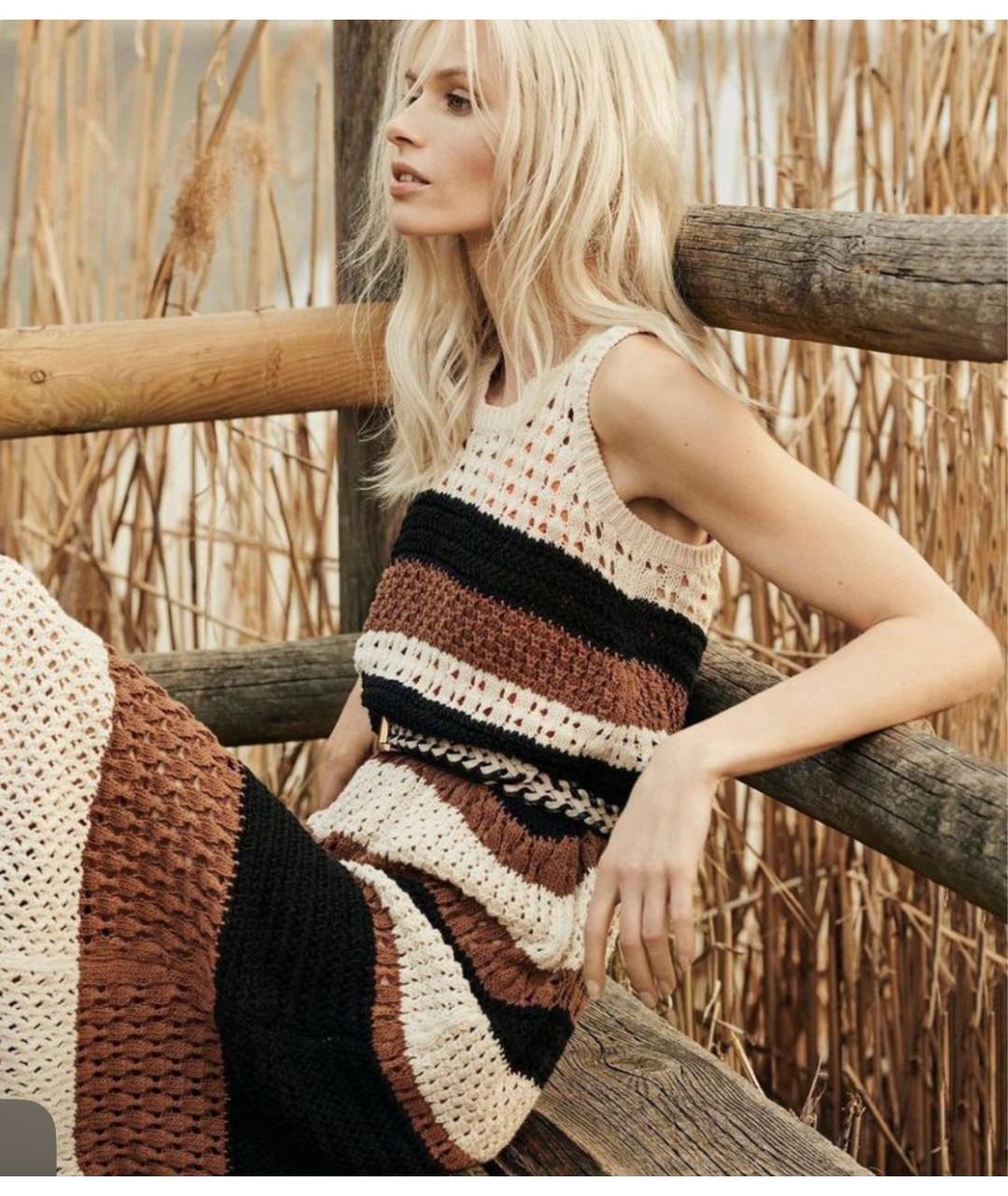 WEEKEND MAX MARA Бежевое хлопковое повседневное платье, фото 3