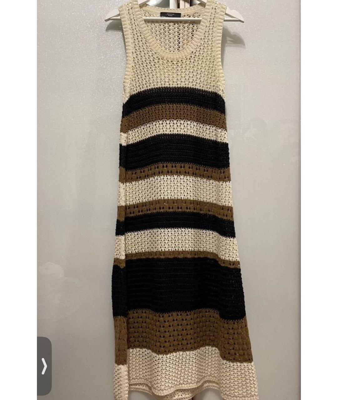 WEEKEND MAX MARA Бежевое хлопковое повседневное платье, фото 6