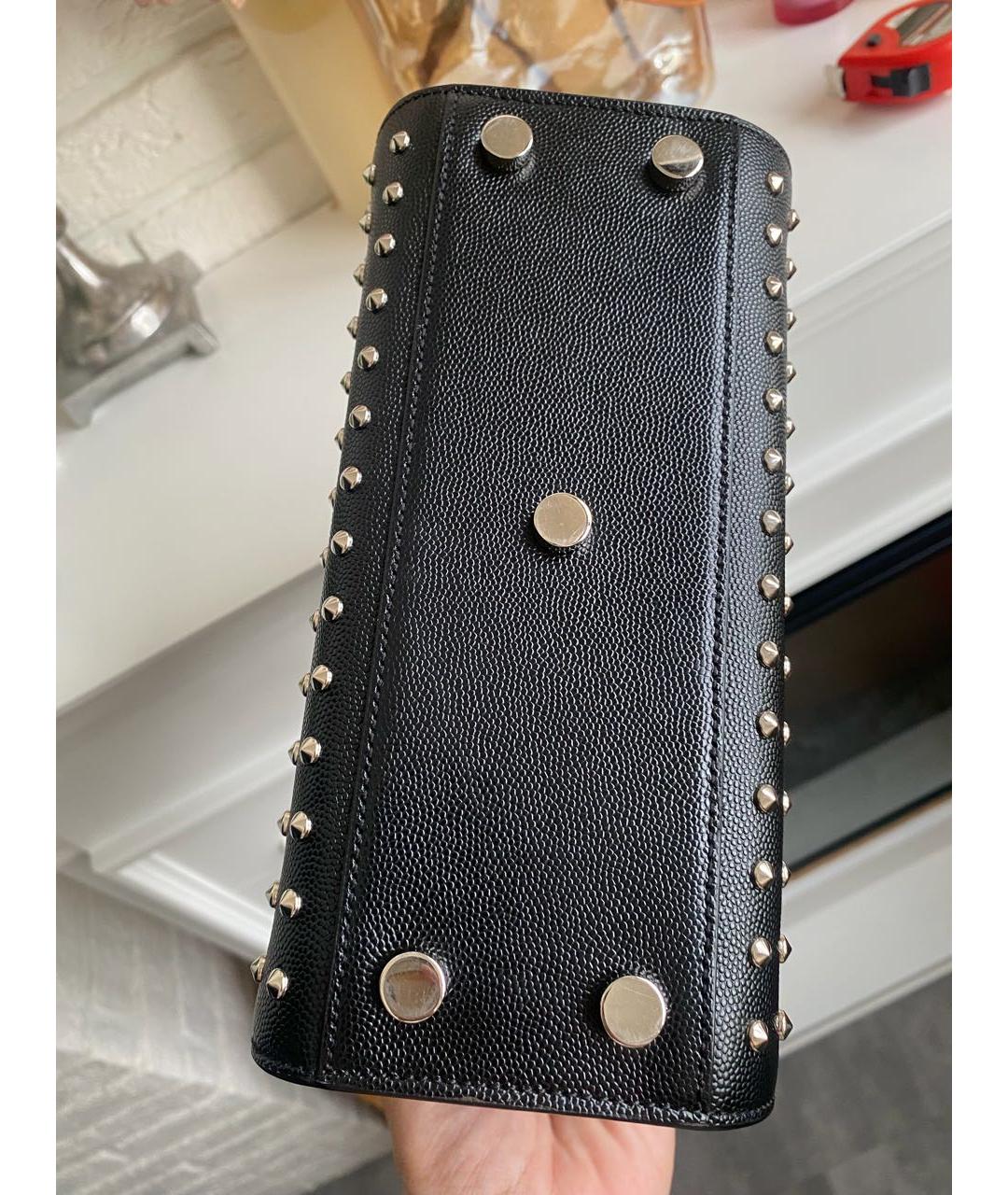 SAINT LAURENT Черная кожаная сумка через плечо, фото 7