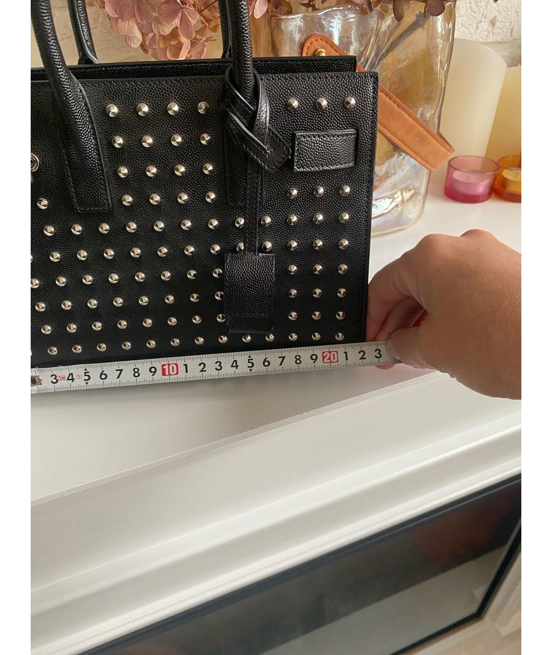 SAINT LAURENT Черная кожаная сумка через плечо, фото 4