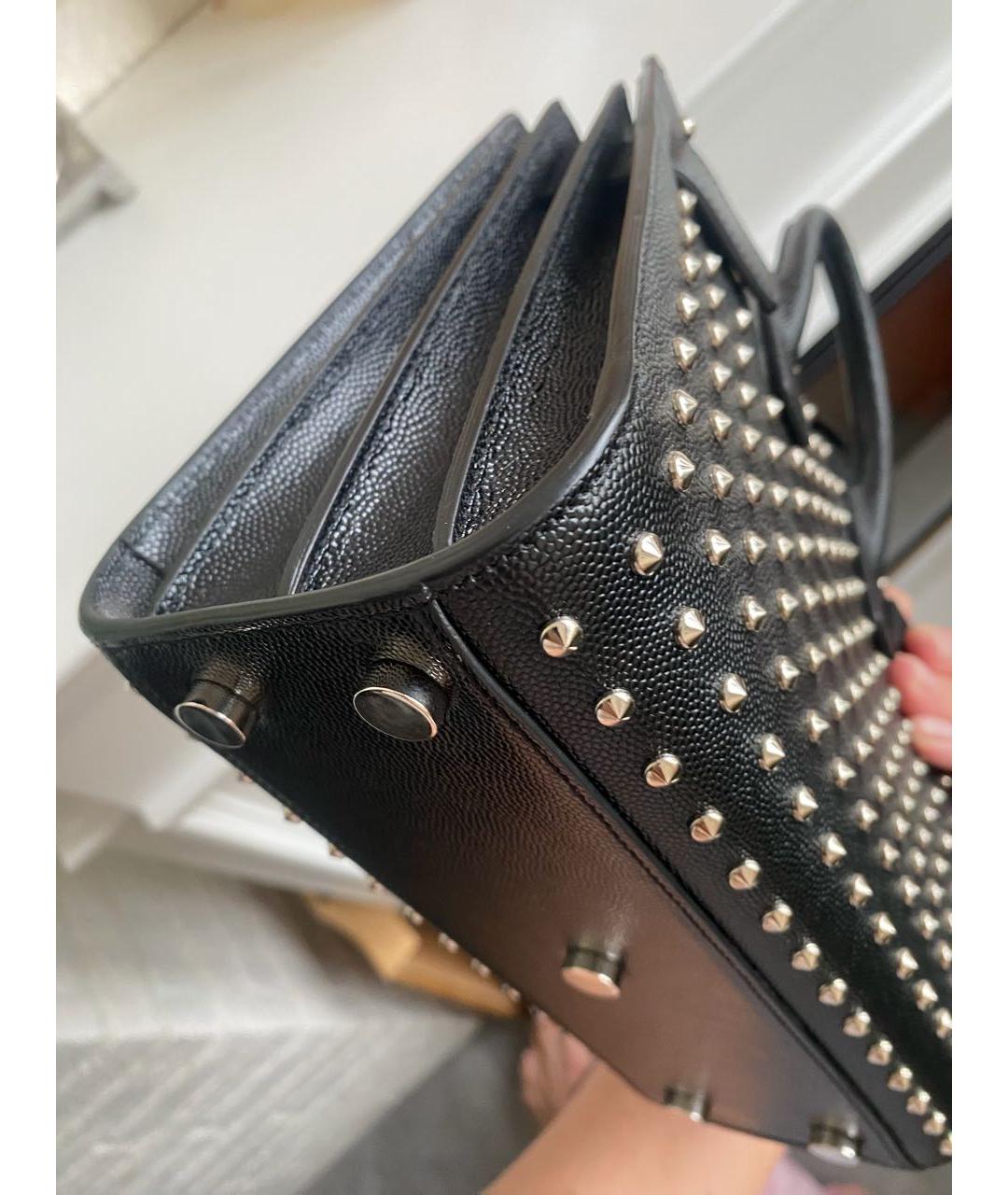 SAINT LAURENT Черная кожаная сумка через плечо, фото 6