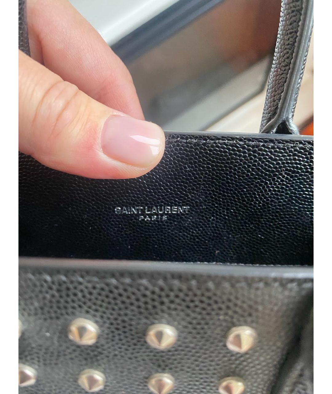 SAINT LAURENT Черная кожаная сумка через плечо, фото 5
