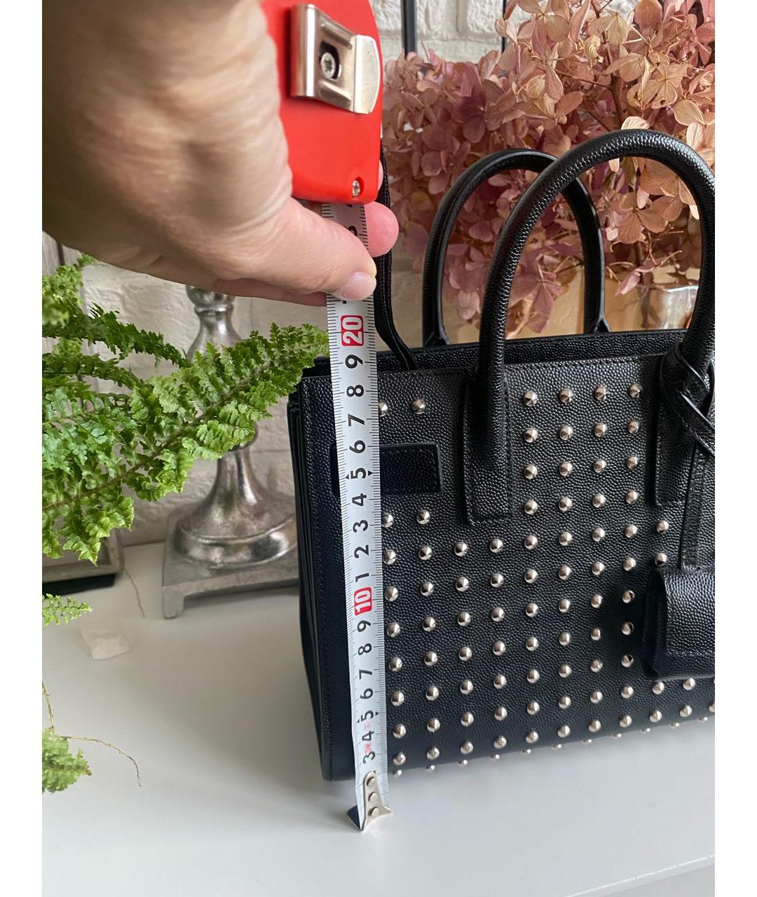 SAINT LAURENT Черная кожаная сумка через плечо, фото 3