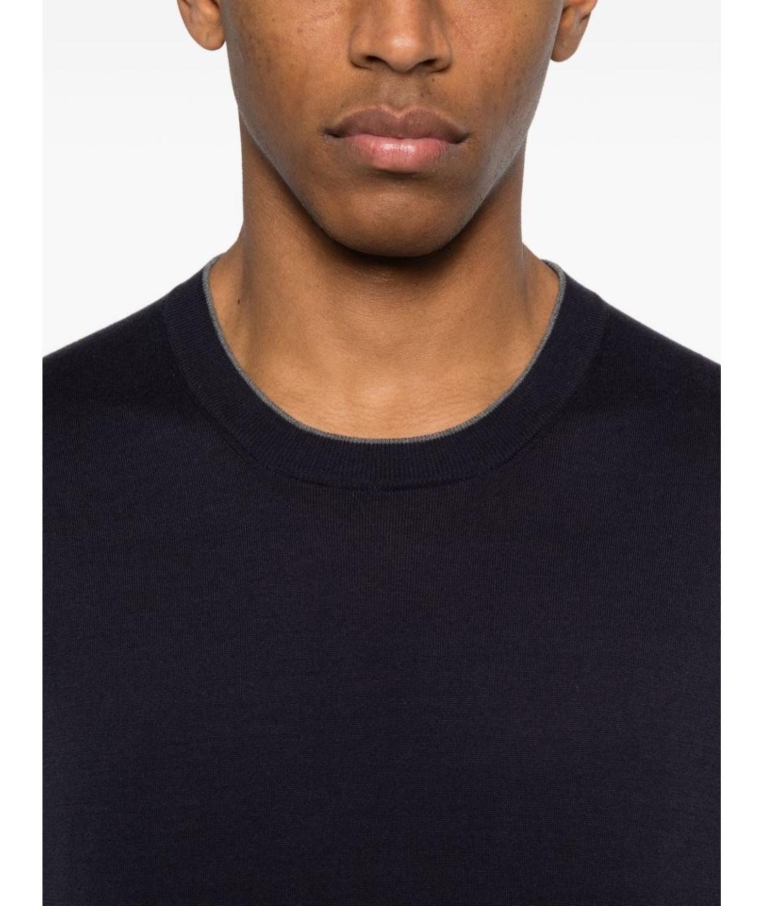 BRUNELLO CUCINELLI Синий хлопковый джемпер / свитер, фото 2