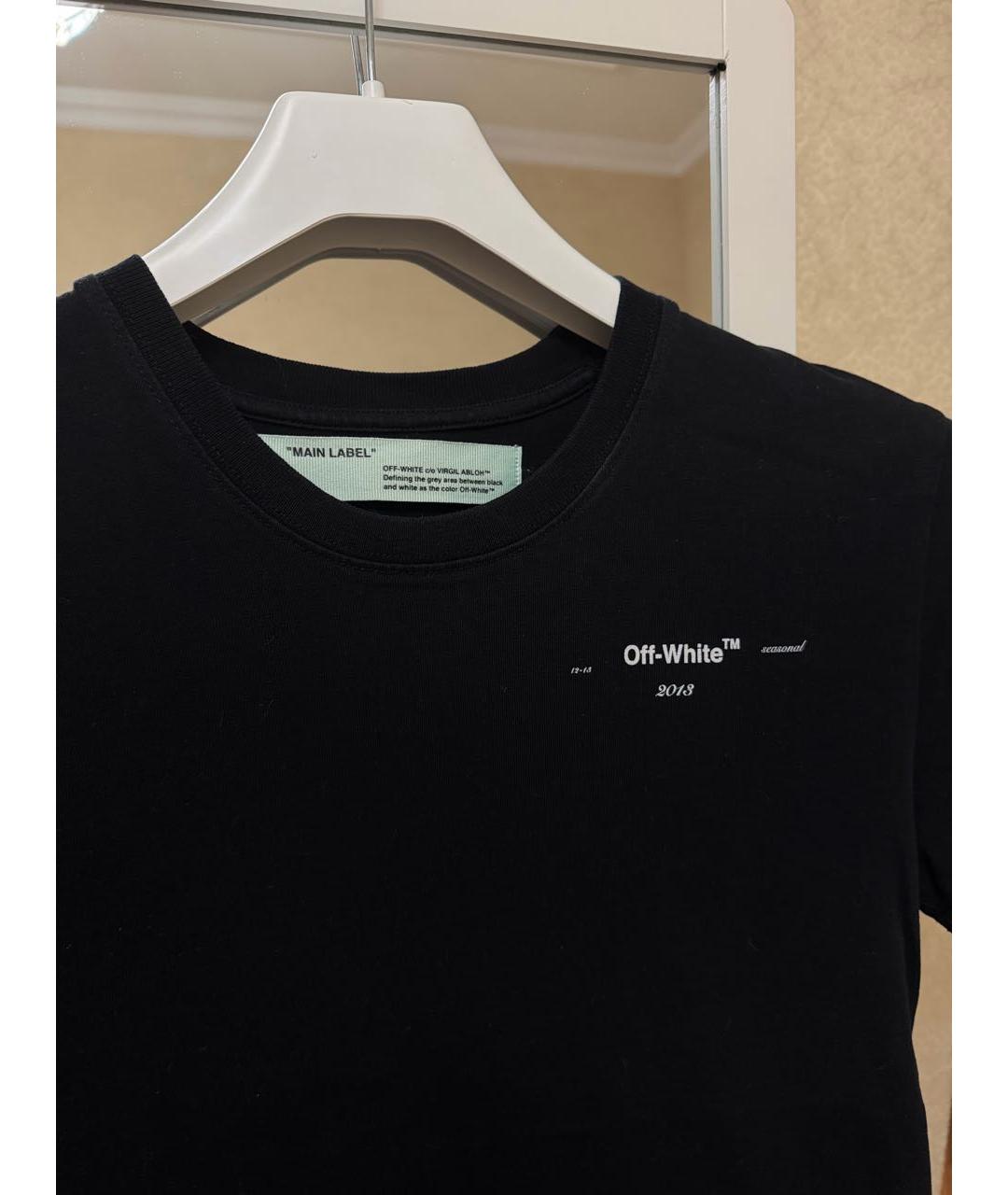 OFF-WHITE Черная хлопковая футболка, фото 2