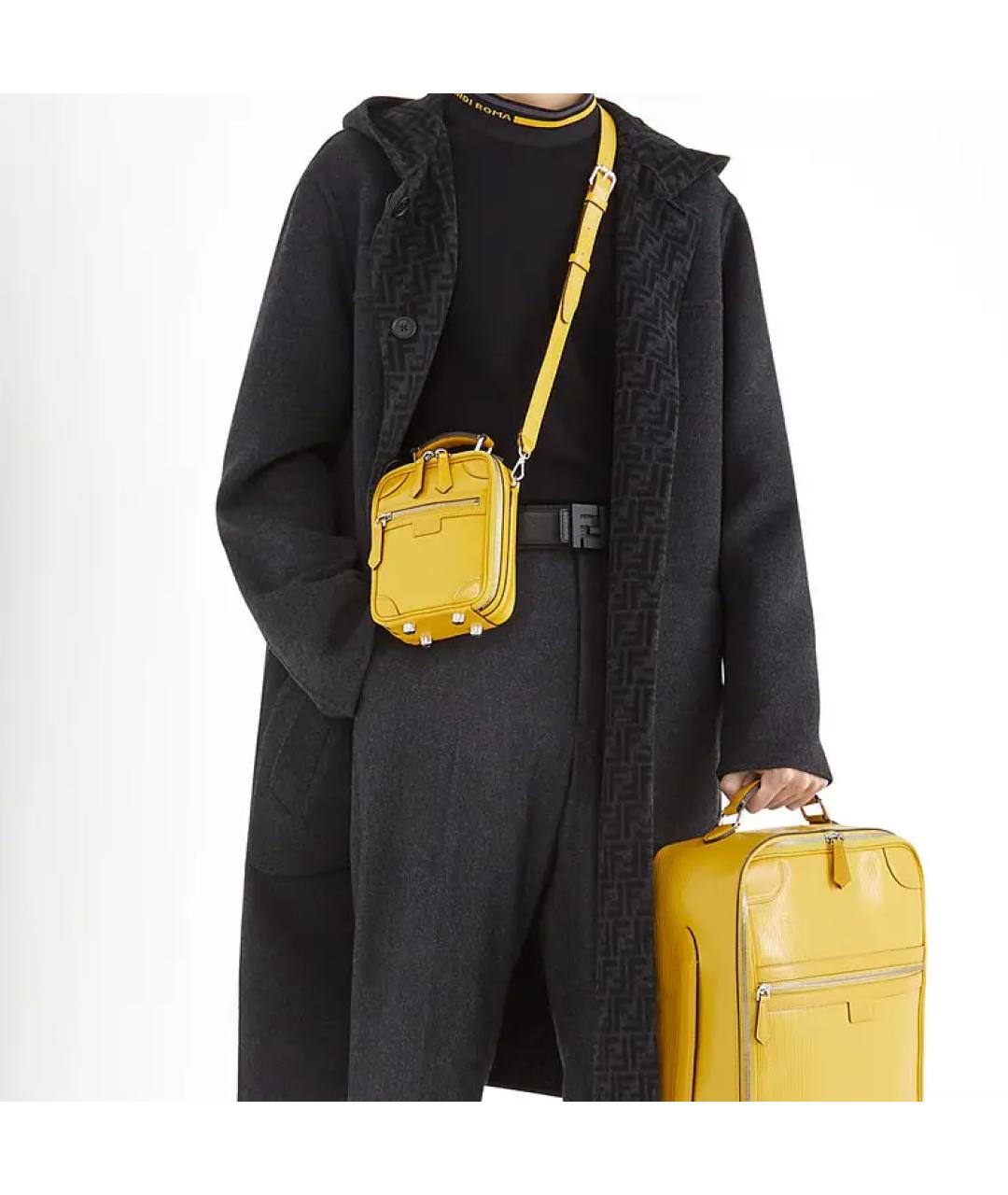 FENDI Черный кожаный ремень, фото 3