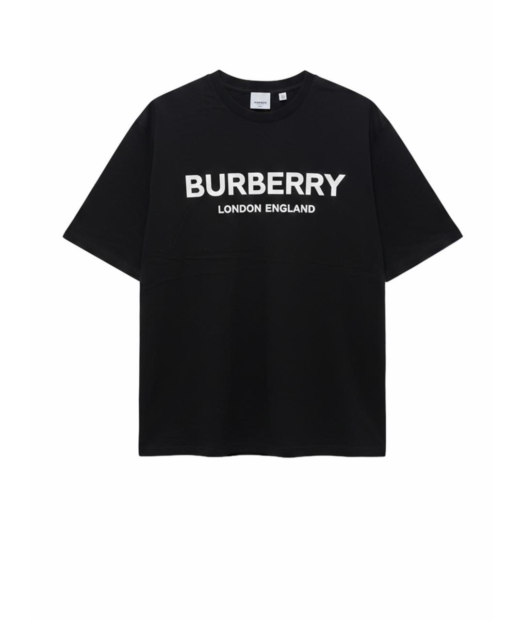 BURBERRY Черная хлопковая футболка, фото 1