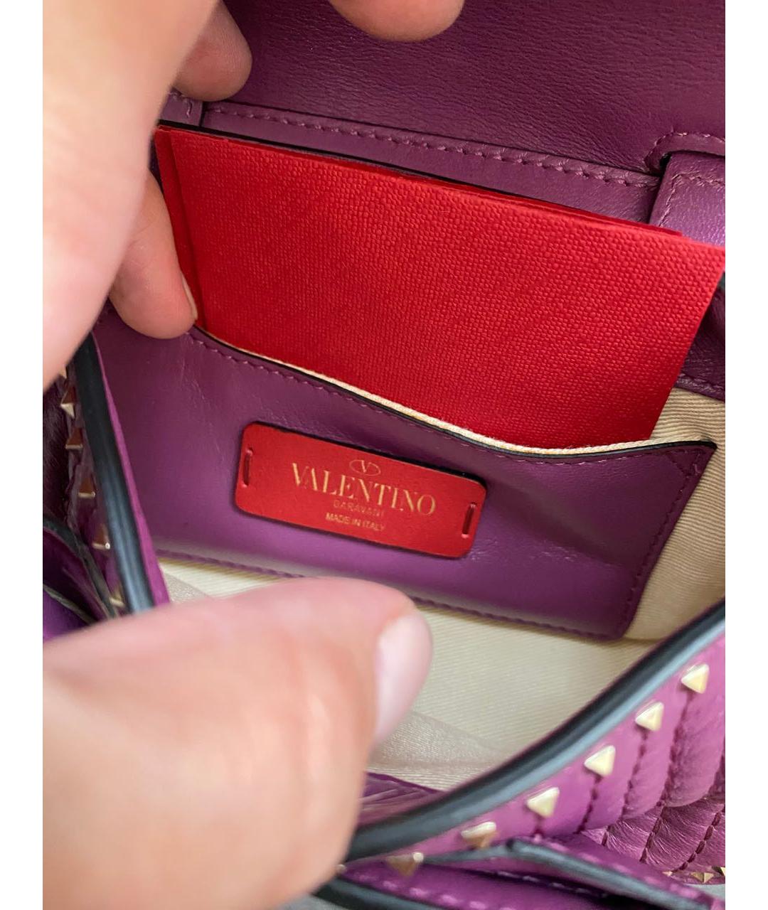 VALENTINO Фиолетовая кожаная сумка через плечо, фото 7