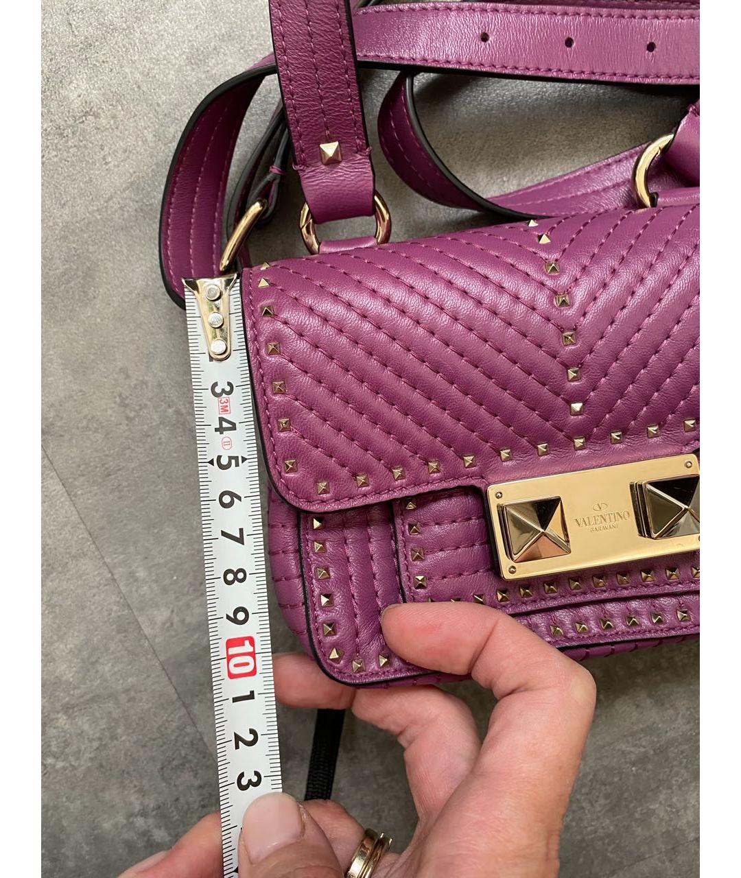 VALENTINO Фиолетовая кожаная сумка через плечо, фото 6