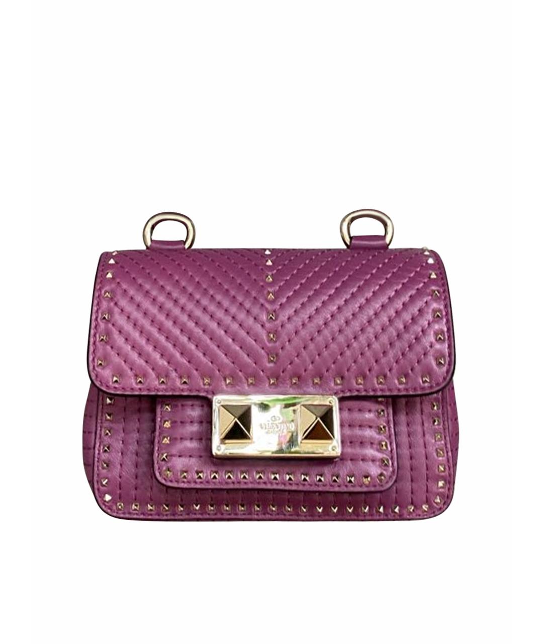 VALENTINO Фиолетовая кожаная сумка через плечо, фото 1