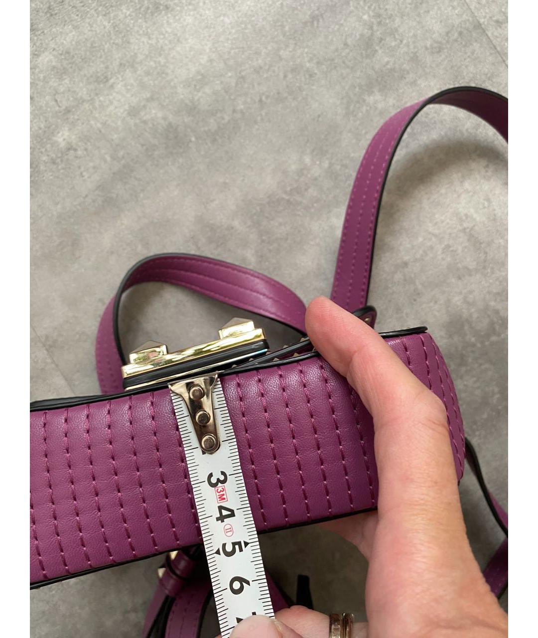 VALENTINO Фиолетовая кожаная сумка через плечо, фото 2